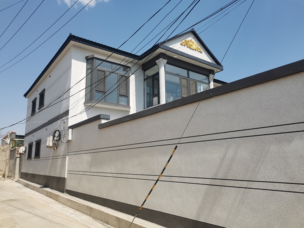 自建房外墙水包砂装饰