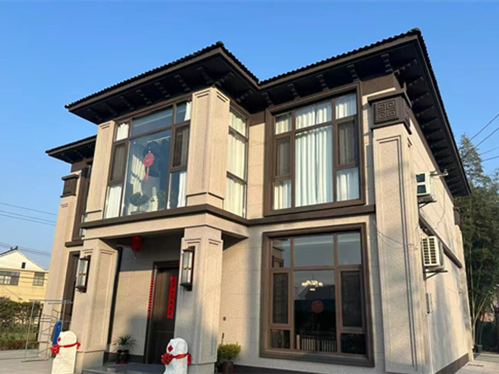 别墅外墙保温 水包砂双凹槽工艺装饰